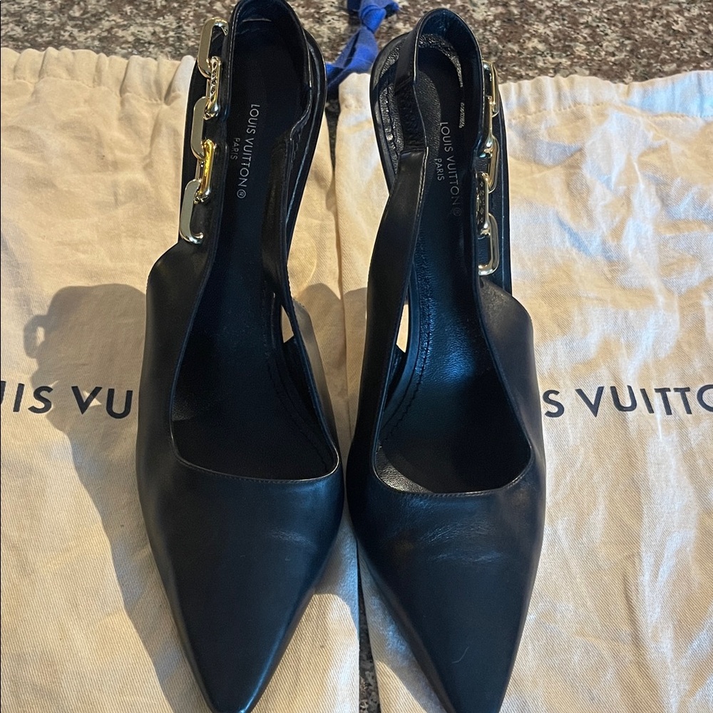 Louis Vuitton Black Slingback Heels - Picture 2 of 4